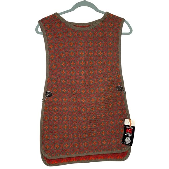 VTG Welsh Woollens Tapestry Sweater Vest 100% Wool Waistcoat Apron Wales NWT - Picture 1 of 14